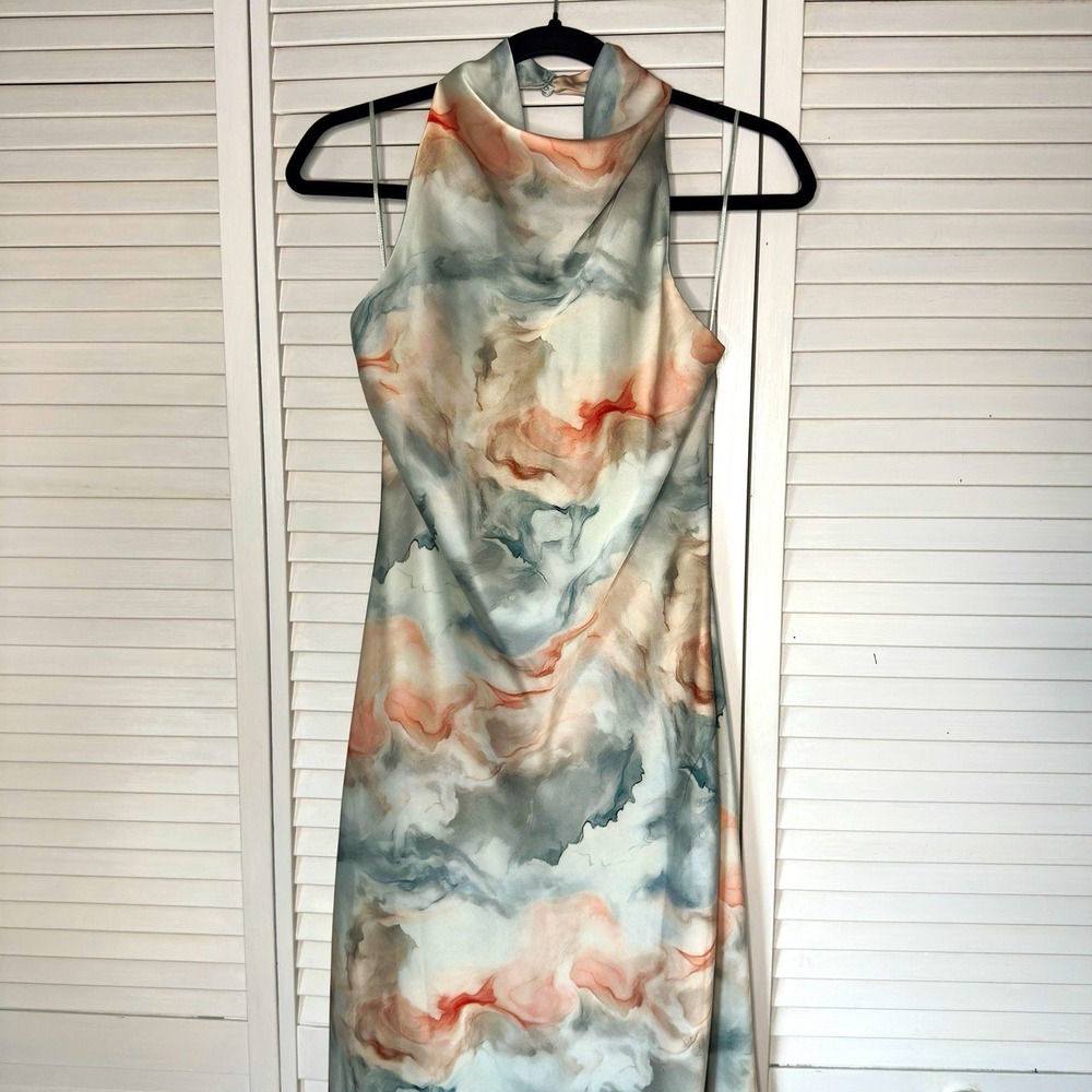Sincerely Jules Womens Watercolor Maxi Dress Size M Floral Pastel Halter